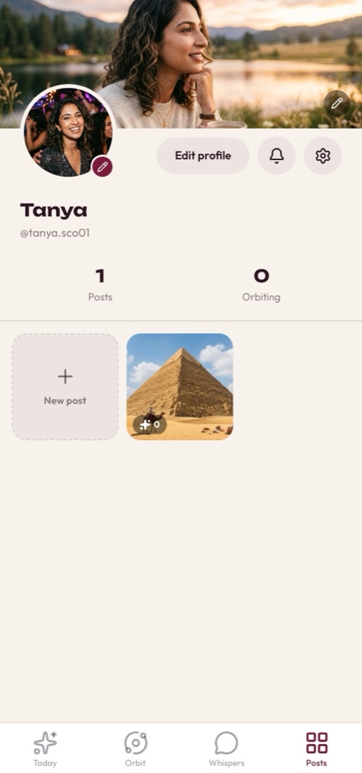 A ZodKin profile with a banner, avatar, handle and photo grid
